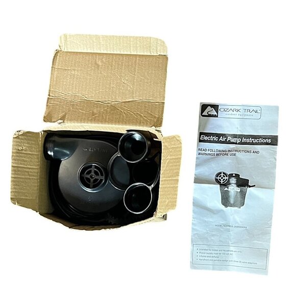 Ozark Trail Handheld Portable Electric Pump AC 120V w/3 Valve Adaptors - Picture 3 of 9